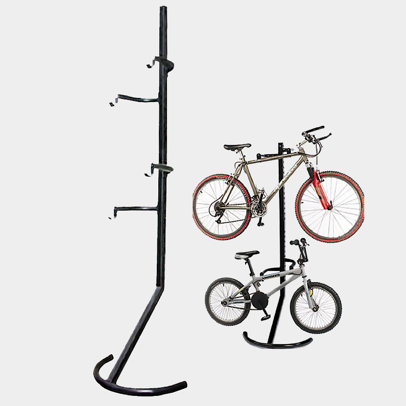 Estante de almacenamiento de bicicletas apilable movible Compact Vertical Floor Stand L Type