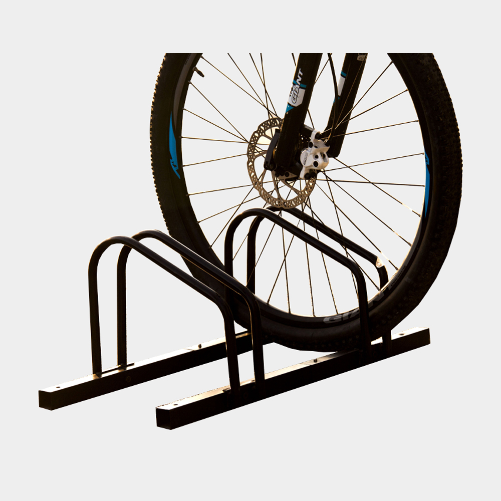 Soporte de bicicleta doble desmontable de parada de bicicleta de acero al carbono negro