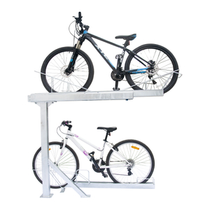 Soporte de estacionamiento para bicicletas de dos pisos con piso para bicicletas al aire libre