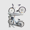 Portabicicletas galvanizado montado en dos niveles para bicicletas de estacionamiento para 4 bicicletas