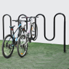 Soporte de estacionamiento de acero para 3 bicicletas de ciclismo múltiple con almacenamiento