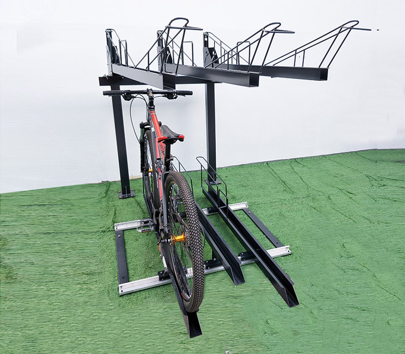 Estante de exhibición de almacenamiento de bicicletas europeo de metal personalizado Fabricaciones dobles