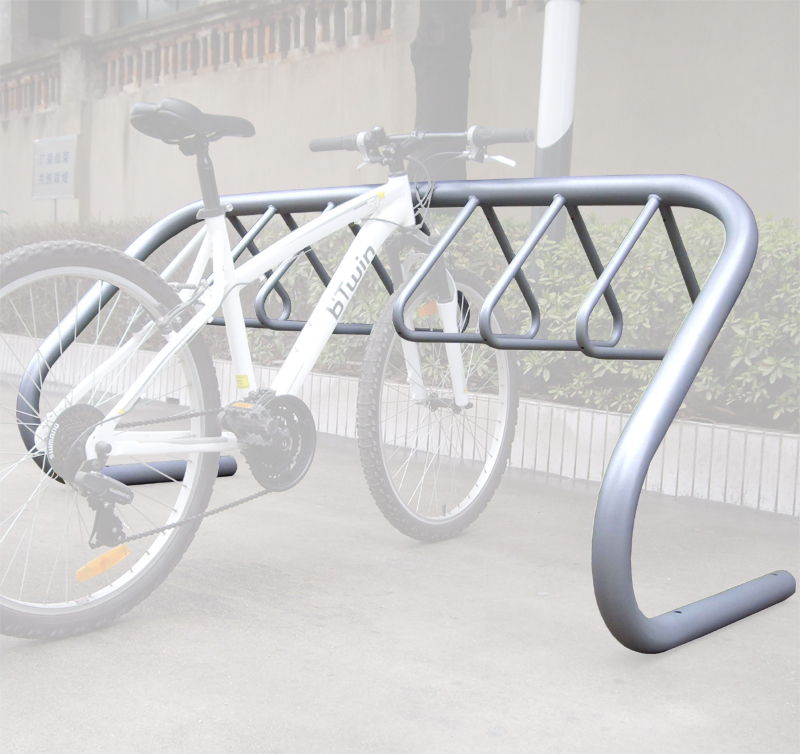 Soporte de bicicleta plateado de acero al carbono duradero y resistente con colgador
